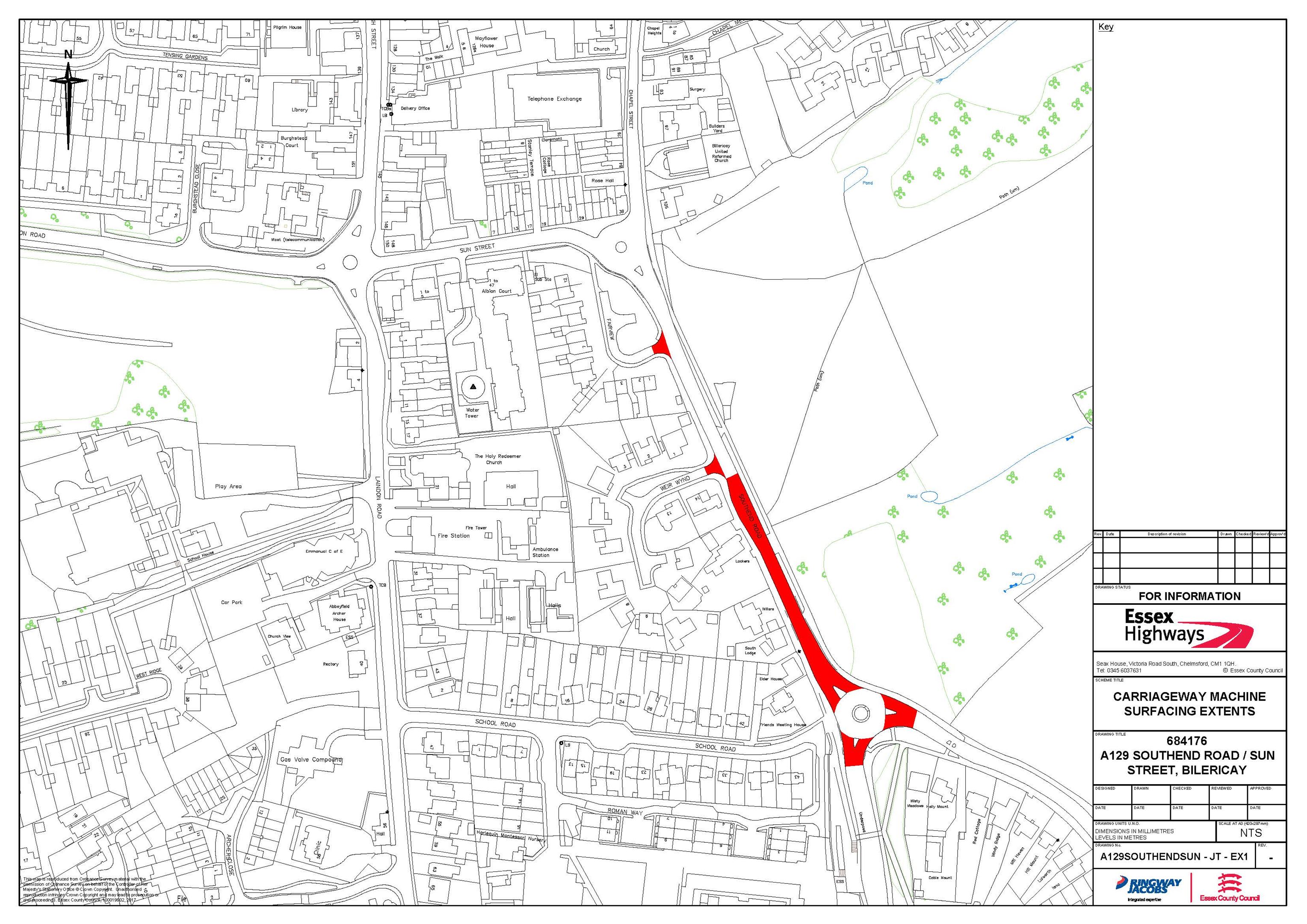 Southend Road Sun Street Billericay road surface improvements Essex